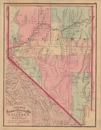 Cram's Railroads & Townships Map of Nevada